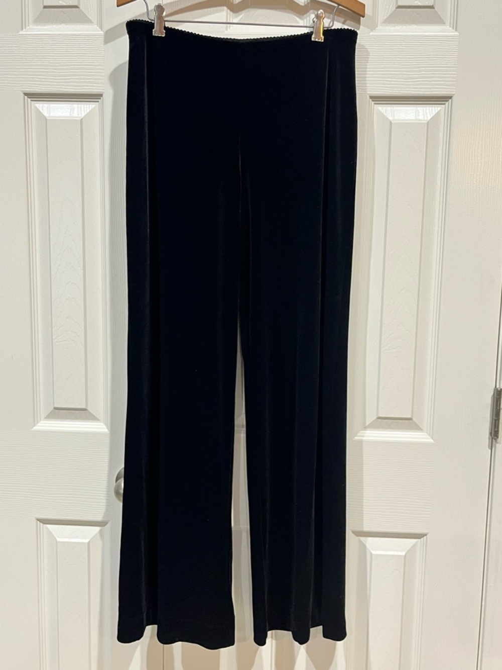 NWT J. Jill Stretch Black Velvet Pants Wide Leg Soft Velour Size M